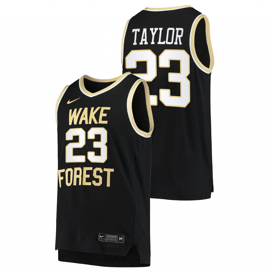 men wake forest demon deacons lucas taylor college basketball black jersey