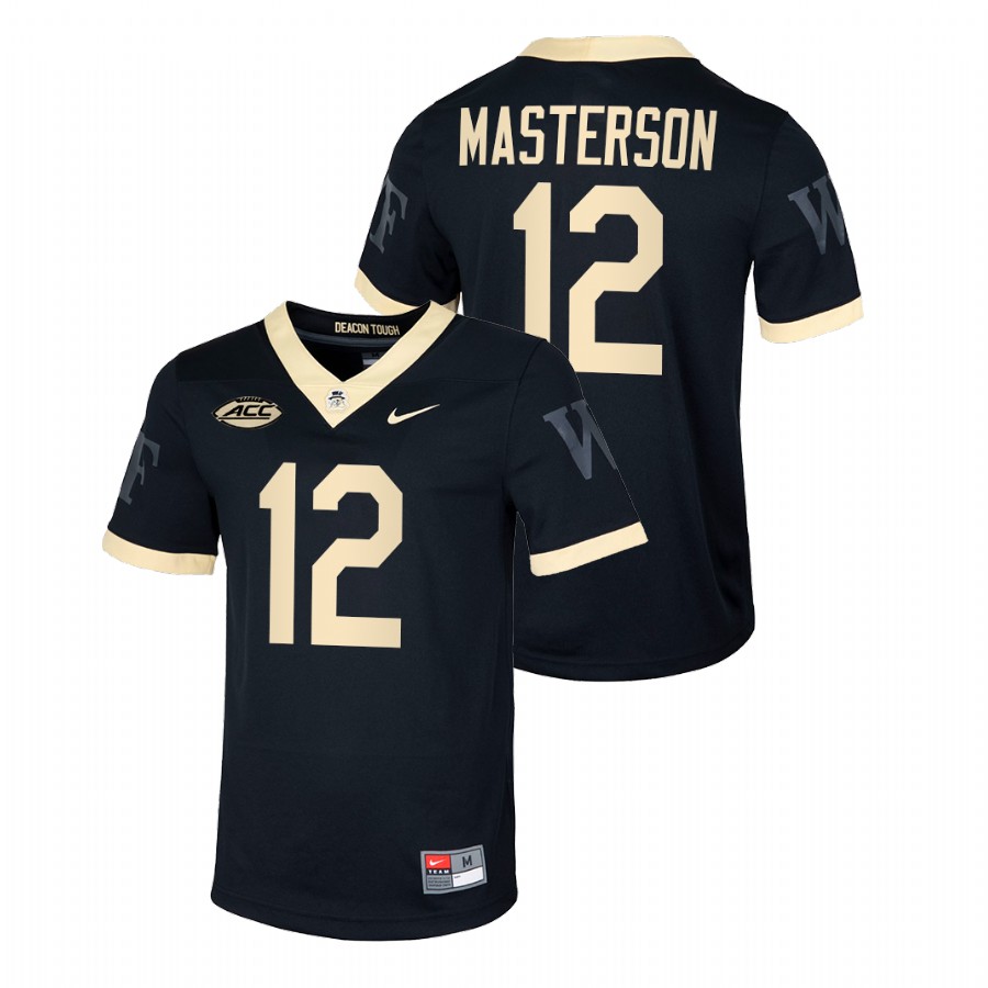 men wake forest demon deacons luke masterson 2021 22 football untouchable black jersey