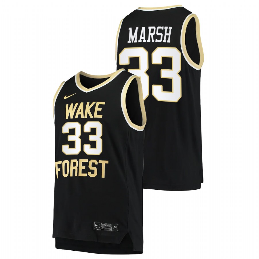 men wake forest demon deacons matthew marsh college basketball black jersey