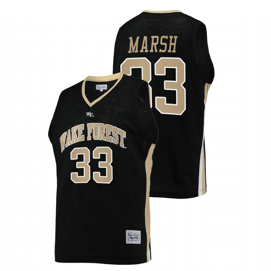 men wake forest demon deacons matthew marsh retro college basketball black jersey