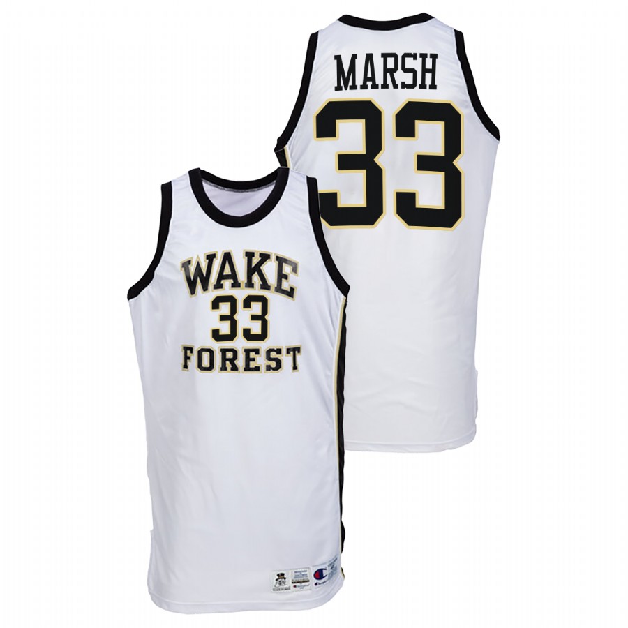 men wake forest demon deacons matthew marsh throwback college basketball white jersey