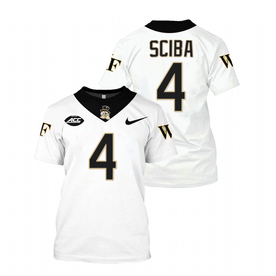 men wake forest demon deacons nick sciba white college football replica jersey shirt