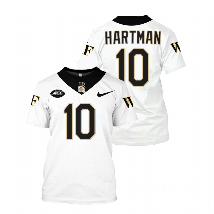 men wake forest demon deacons sam hartman white college football replica jersey shirt