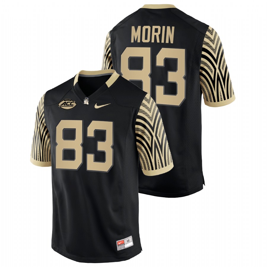 men wake forest demon deacons taylor morin 2021 22 college football black jersey