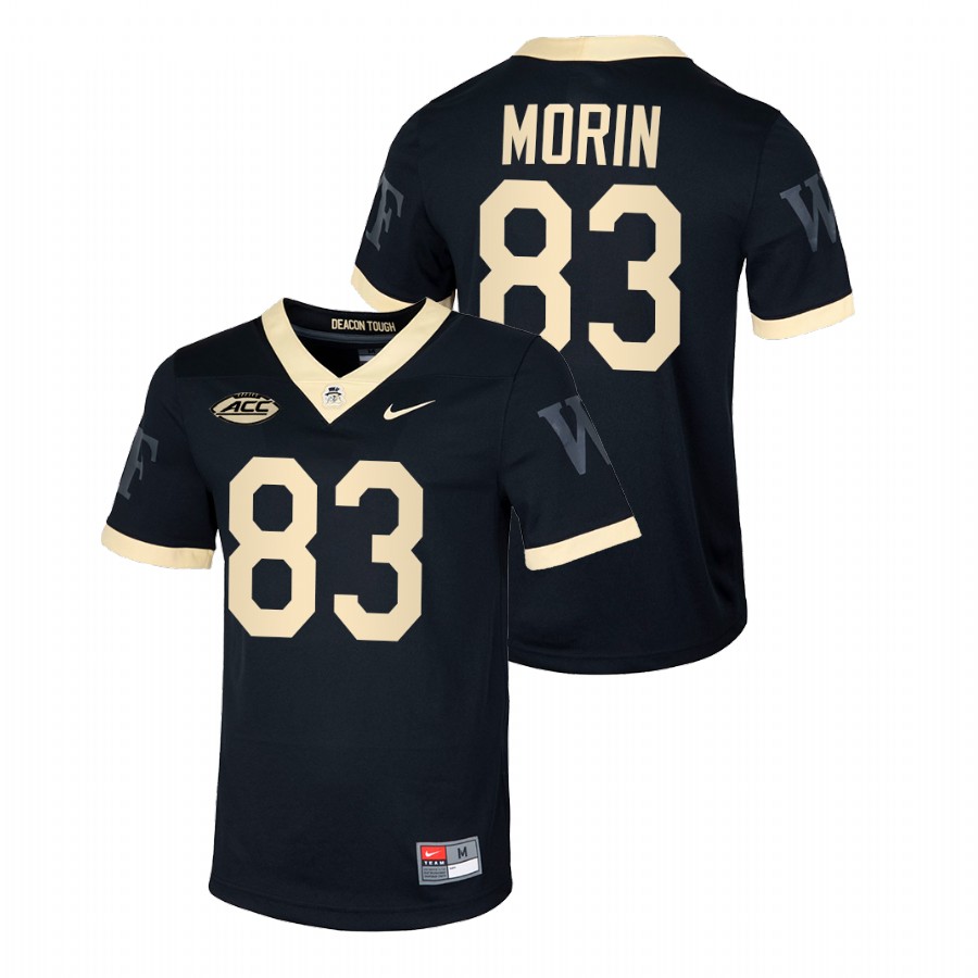 men wake forest demon deacons taylor morin 2021 22 football untouchable black jersey