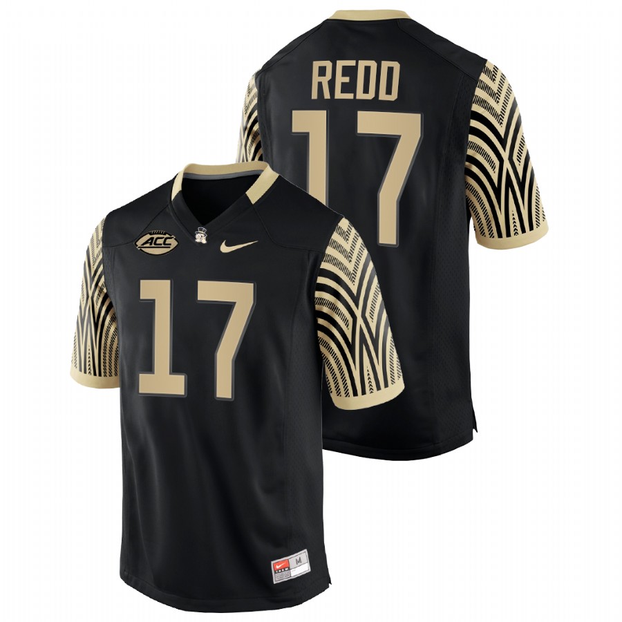 men wake forest demon deacons traveon redd 2021 22 college football black jersey