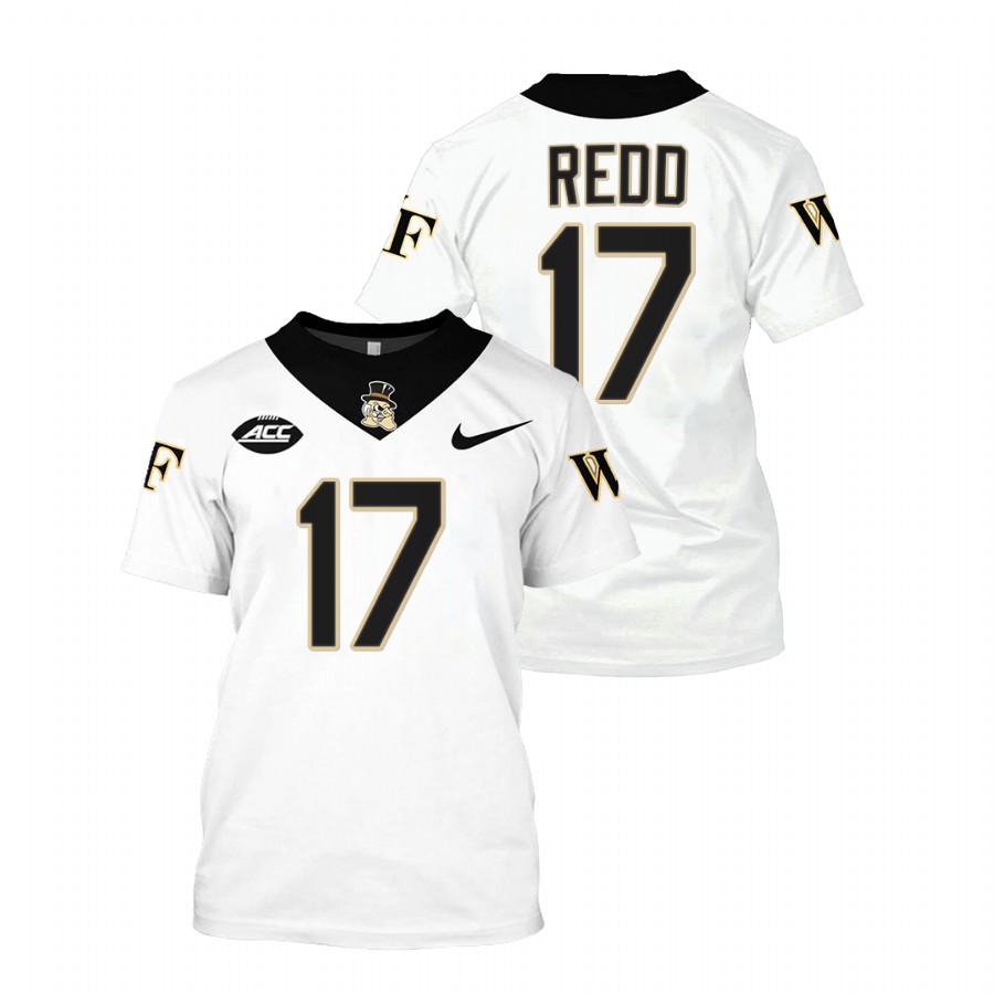 men wake forest demon deacons traveon redd white college football replica jersey shirt