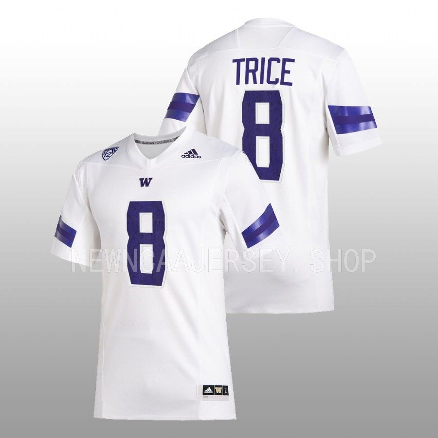 men washington huskies bralen trice 2022 premier football white jersey