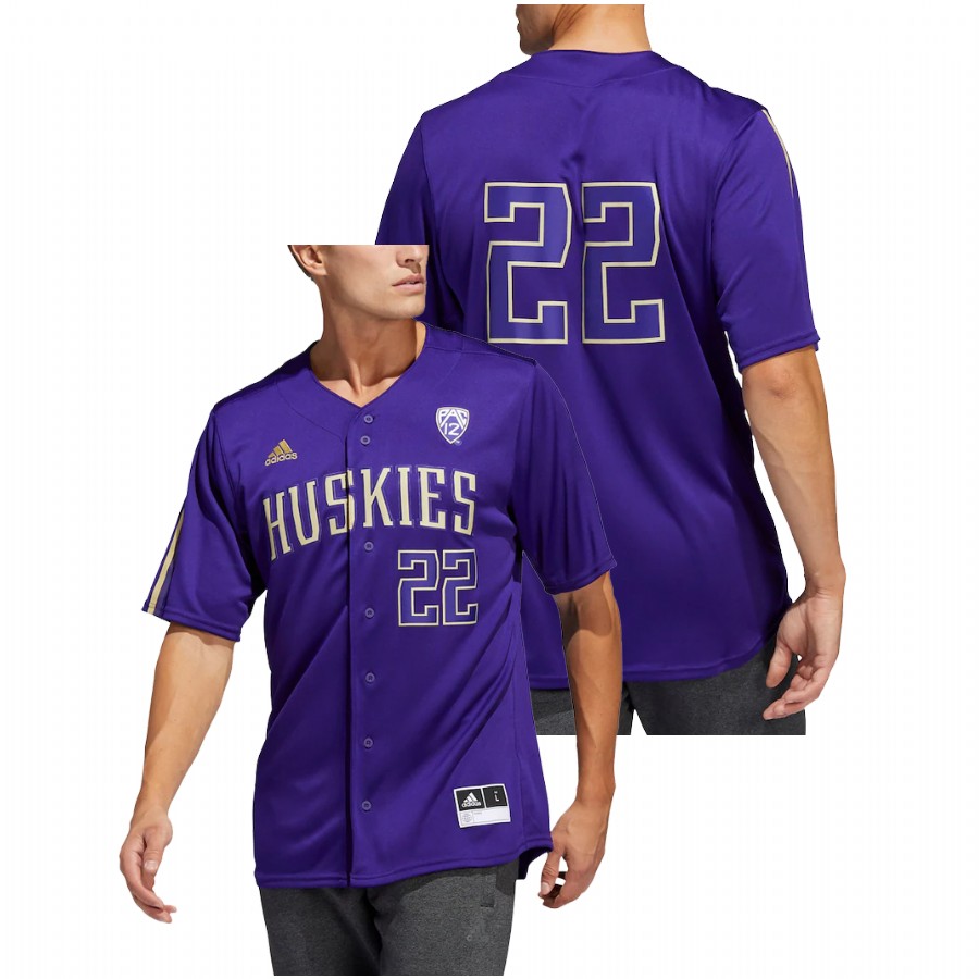 men washington huskies button up college baseball red jersey