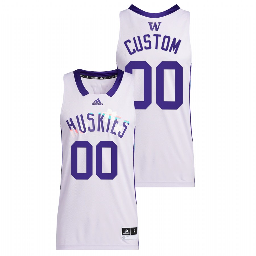 men washington huskies custom 2022 basketball honoring black excellence white jersey