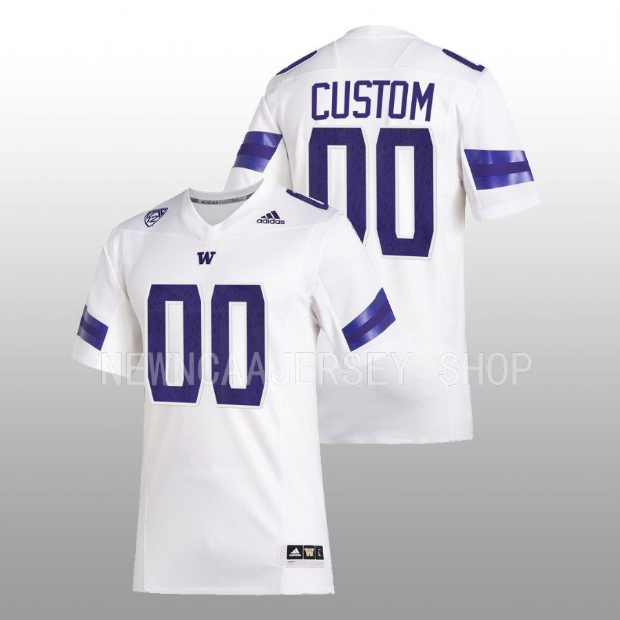 men washington huskies custom 2022 premier football white jersey