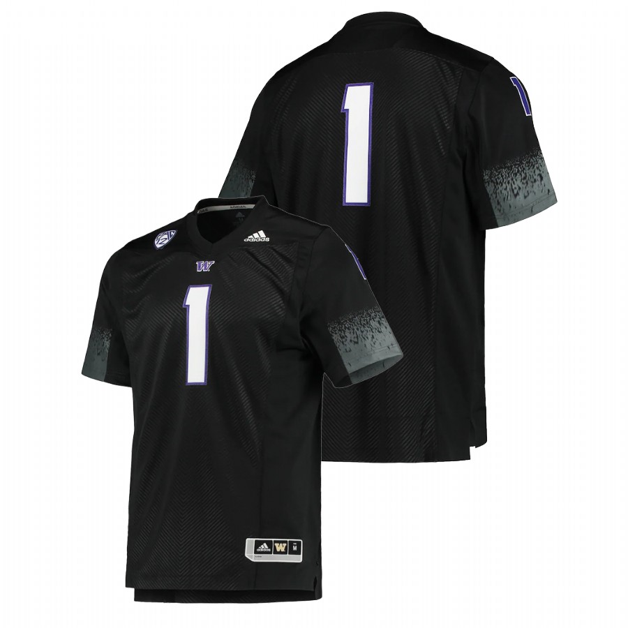 men washington huskies custom black college football premier jersey