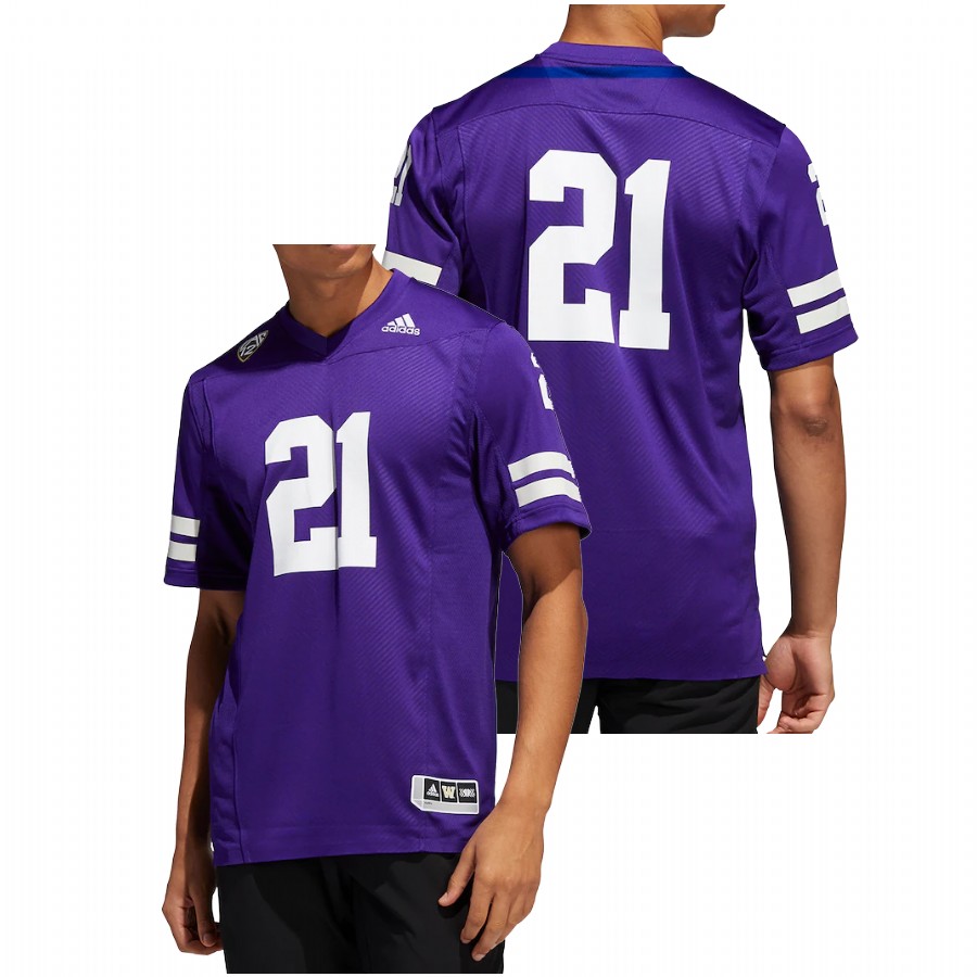 men washington huskies custom purple college football premier strategy jersey