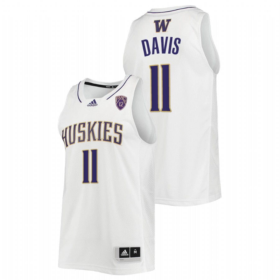 men washington huskies daejon davis 2022 college basketball white jersey
