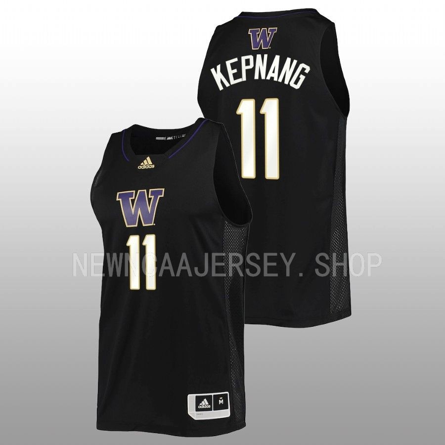 men washington huskies franck kepnang 2022 23 swingman basketball black jersey