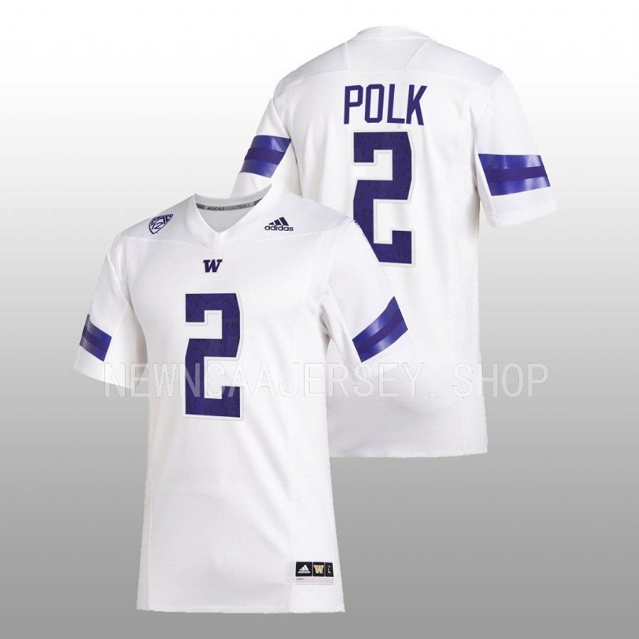 men washington huskies ja'lynn polk 2022 premier football white jersey