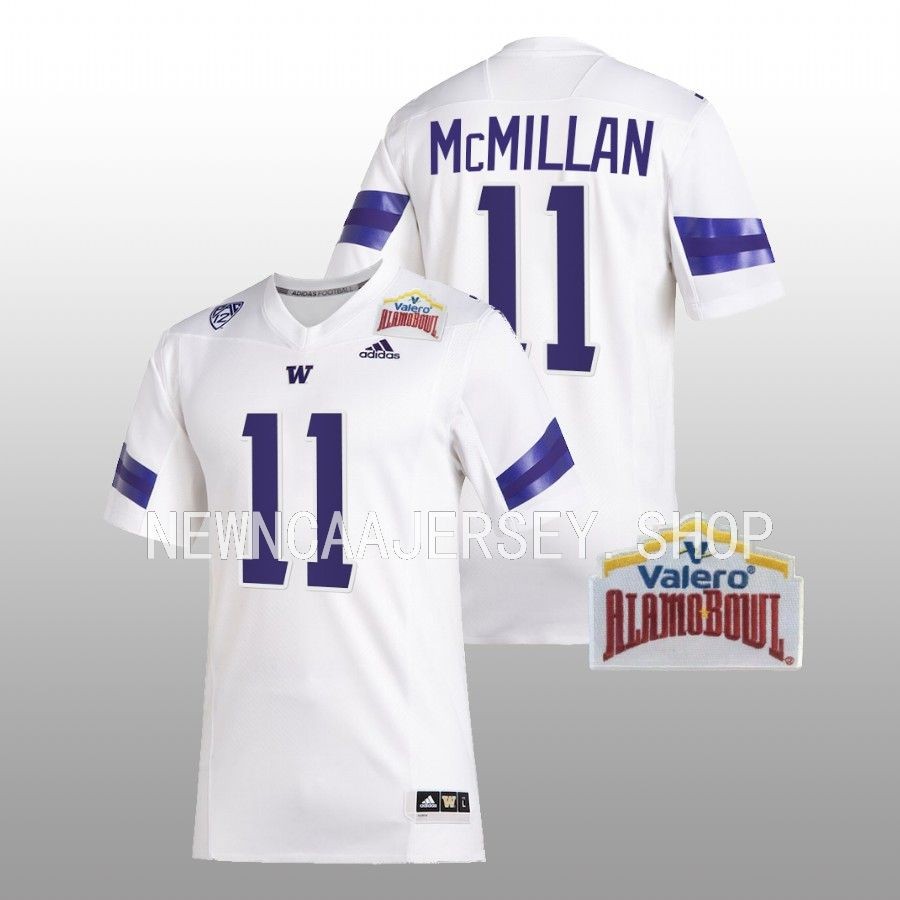 men washington huskies jalen mcmillan college football 2022 alamo bowl white jersey