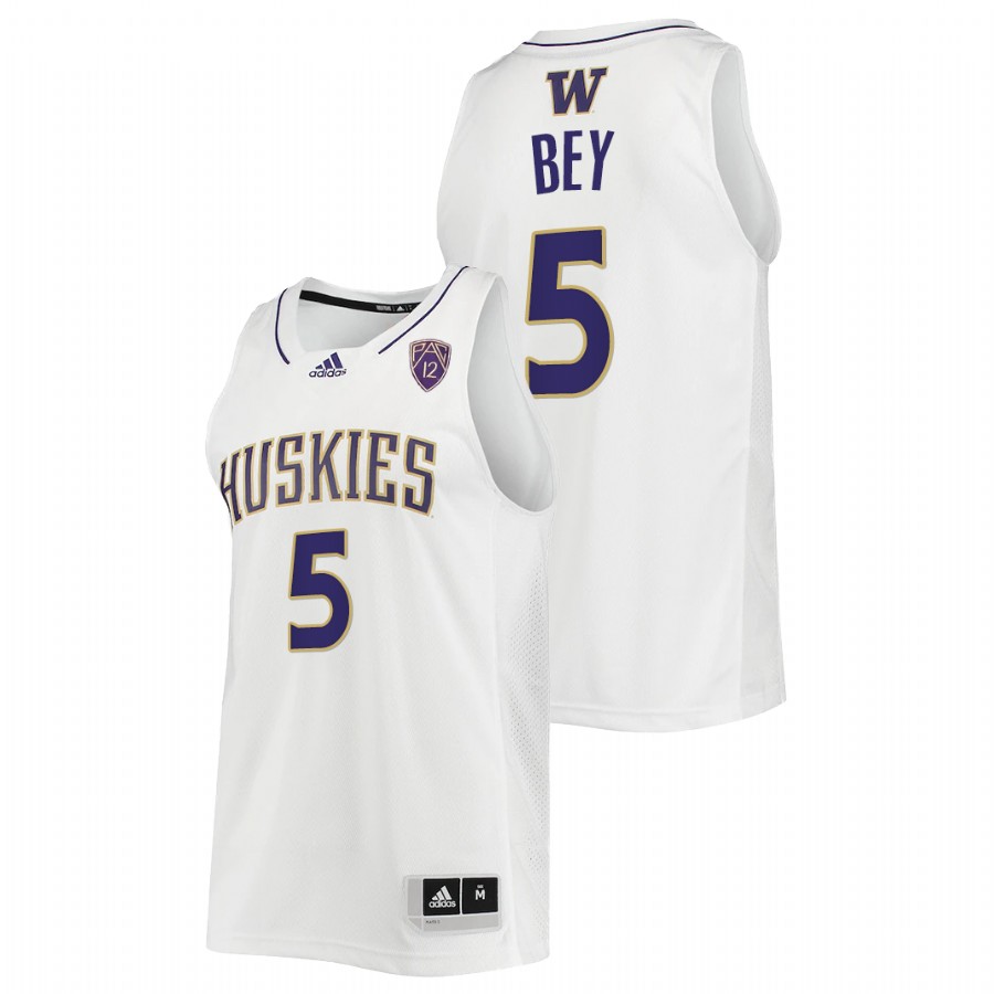 men washington huskies jamal bey 2022 college basketball white jersey
