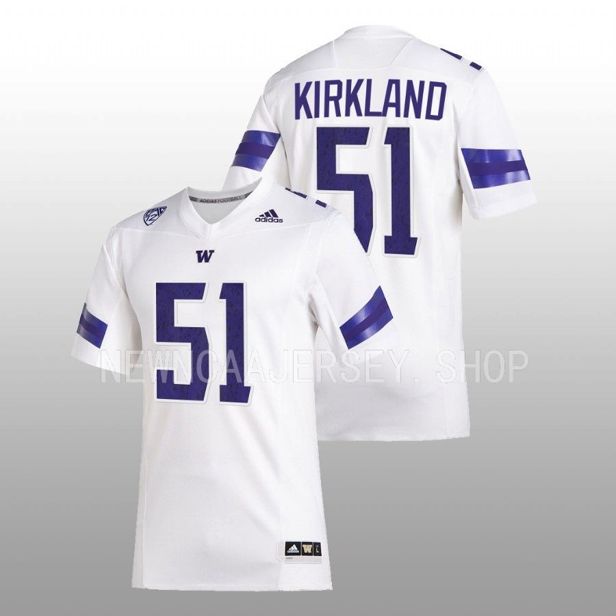 men washington huskies jaxson kirkland 2022 premier football white jersey