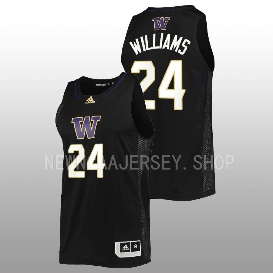 men washington huskies noah williams 2022 23 swingman basketball black jersey