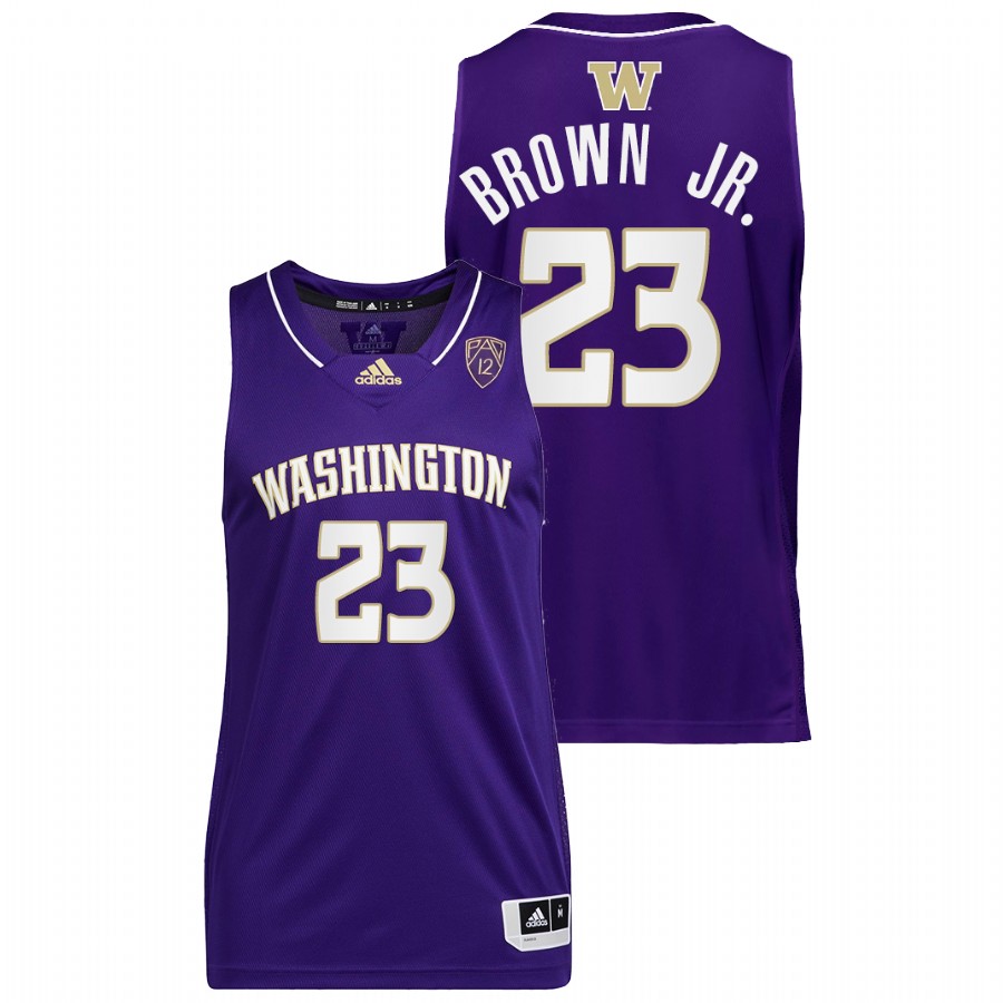 men washington huskies terrell brown jr. 2022 college basketball purple jersey