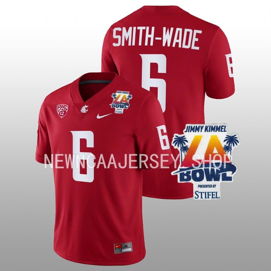 men washington state cougars chau smith wade 2022 college football 2022 la bowl crimson jersey