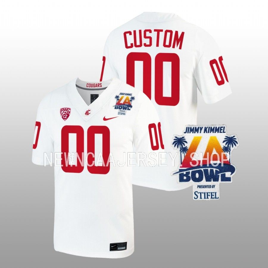 men washington state cougars custom white 2022 la bowl college football jersey