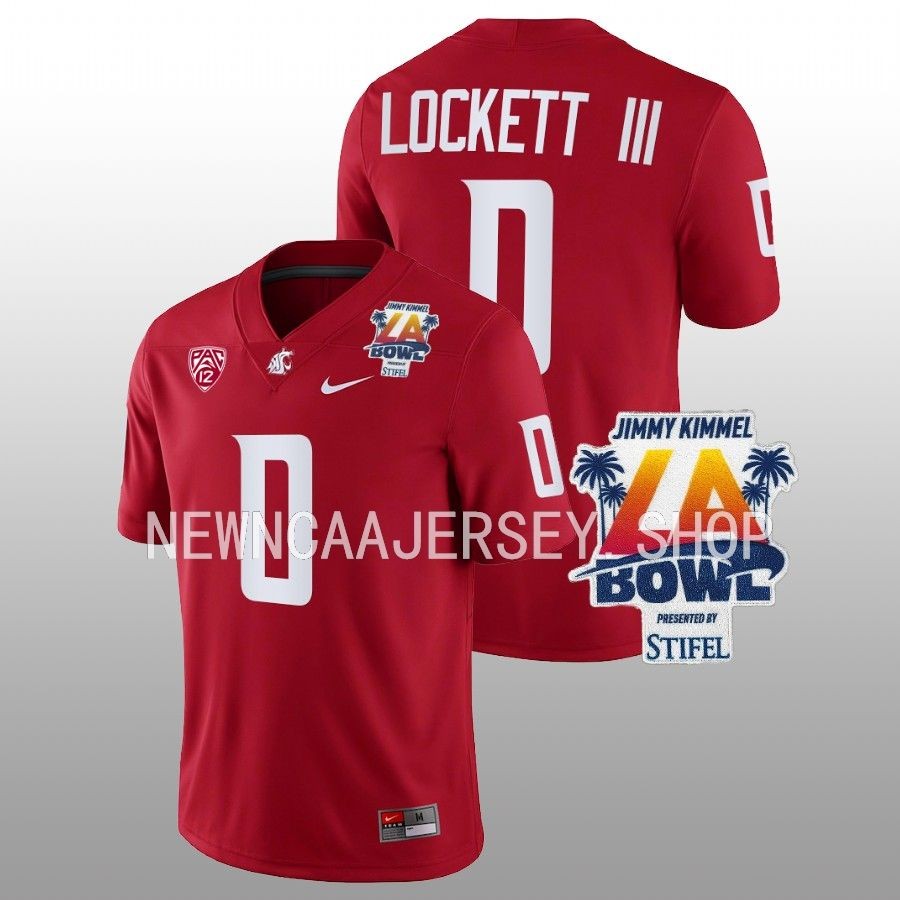 men washington state cougars sam lockett iii college football 2022 la bowl crimson jersey