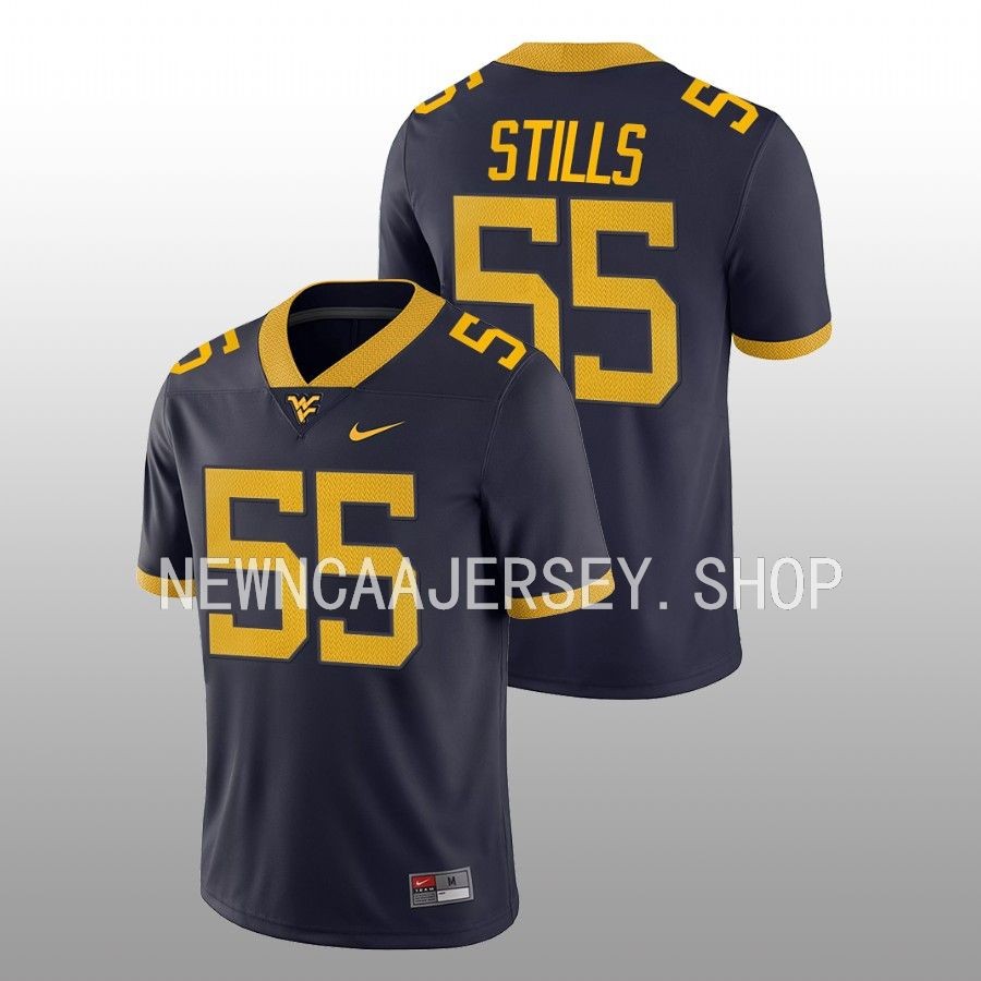 men west virginia mountaineers dante stills game college football navy jersey