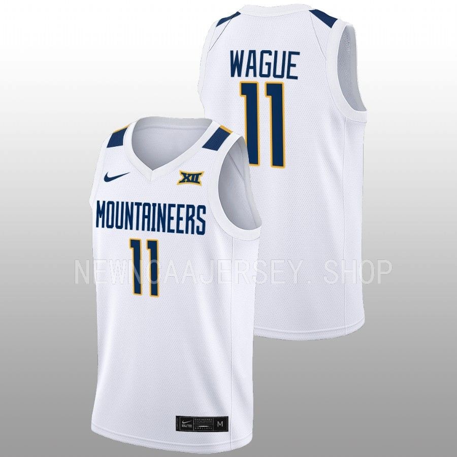 men west virginia mountaineers mohamed wague 2022 23 home basketball white jersey