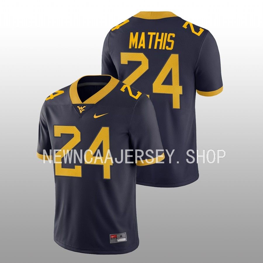 men west virginia mountaineers tony mathis game college football navy jersey