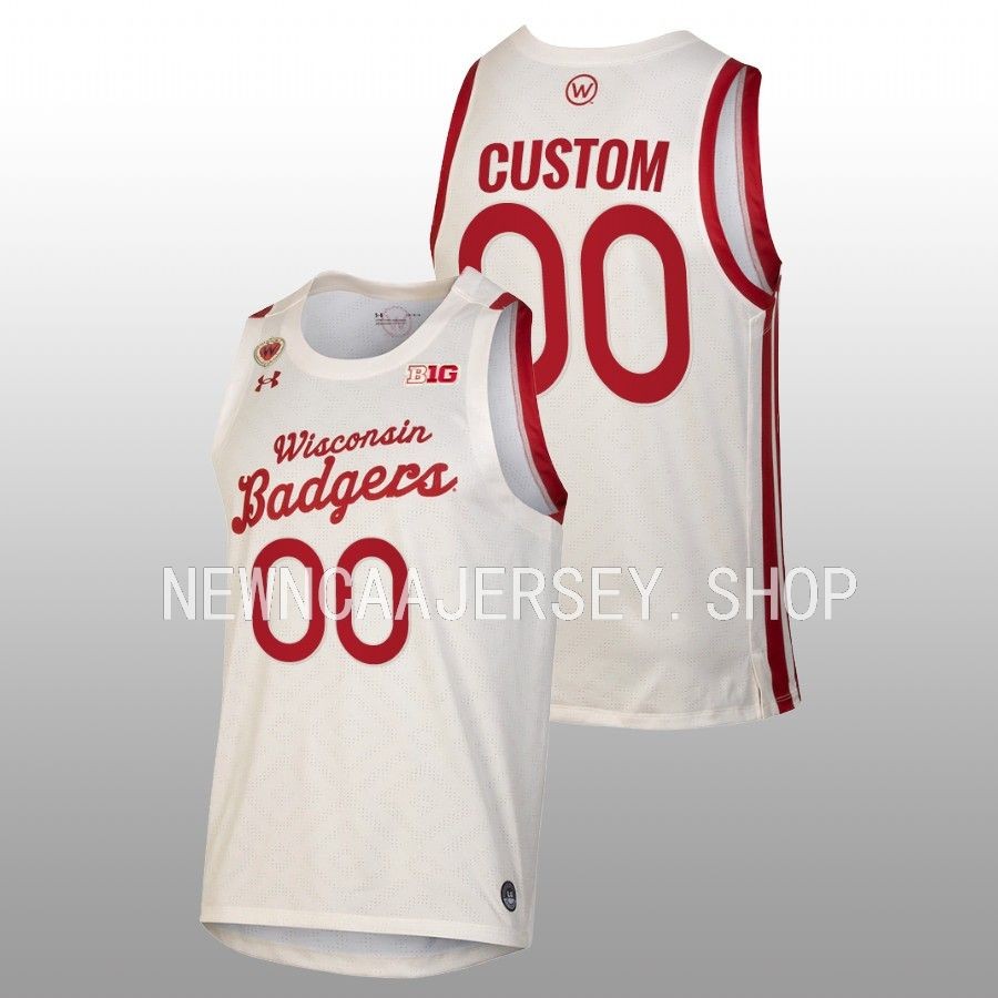 men wisconsin badgers custom white 2022 23retro basketball throwback jersey