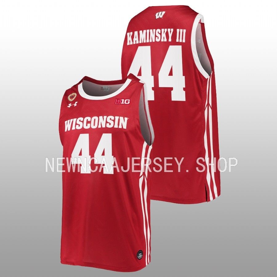 men wisconsin badgers frank kaminsky replica alumni basketball red jersey