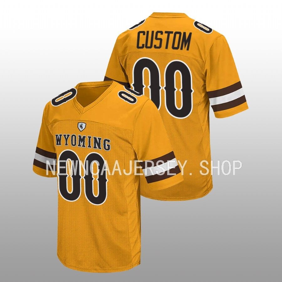 men wyoming cowboys custom 2022 retro college football gold jersey