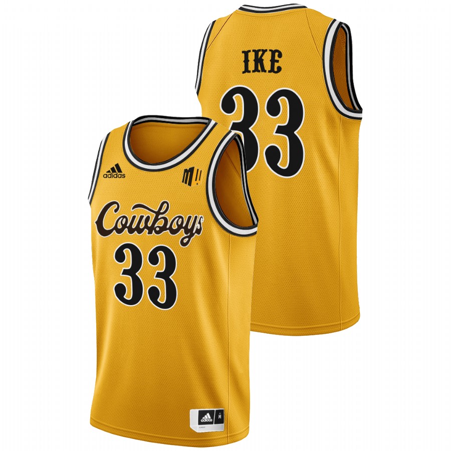 men wyoming cowboys graham ike 2022 college basketball gold jersey