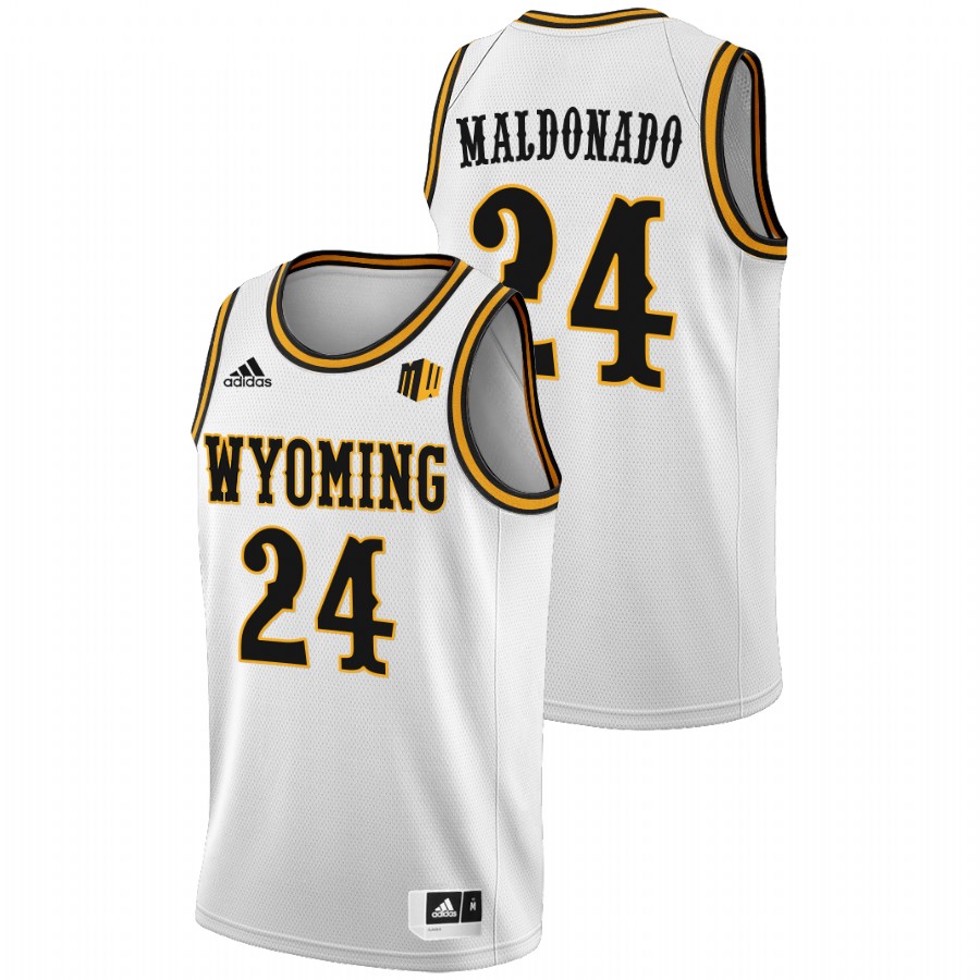 men wyoming cowboys hunter maldonado 2022 college basketball white jersey
