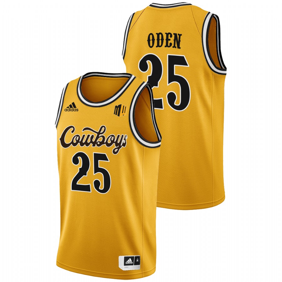 men wyoming cowboys jeremiah oden 2022 college basketball gold jersey