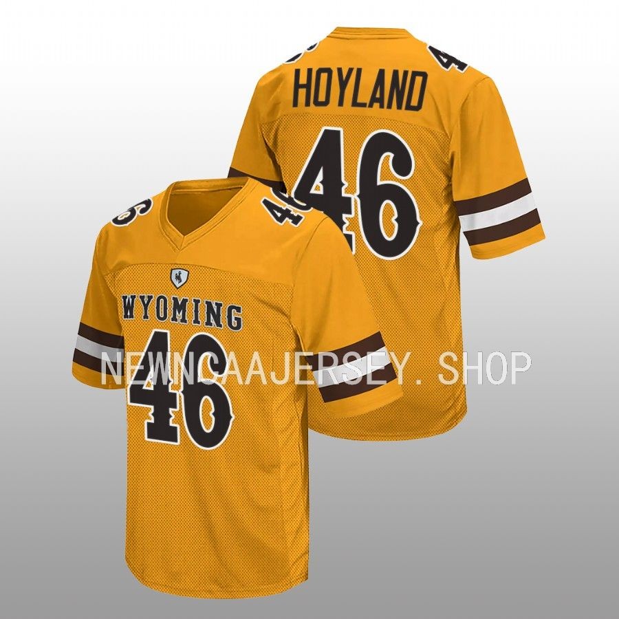 men wyoming cowboys john hoyland 2022 retro college football gold jersey