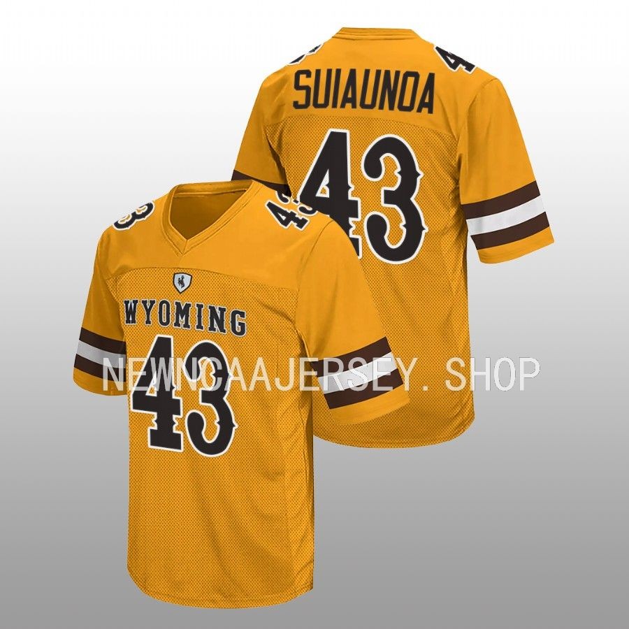 men wyoming cowboys shae suiaunoa 2022 retro college football gold jersey