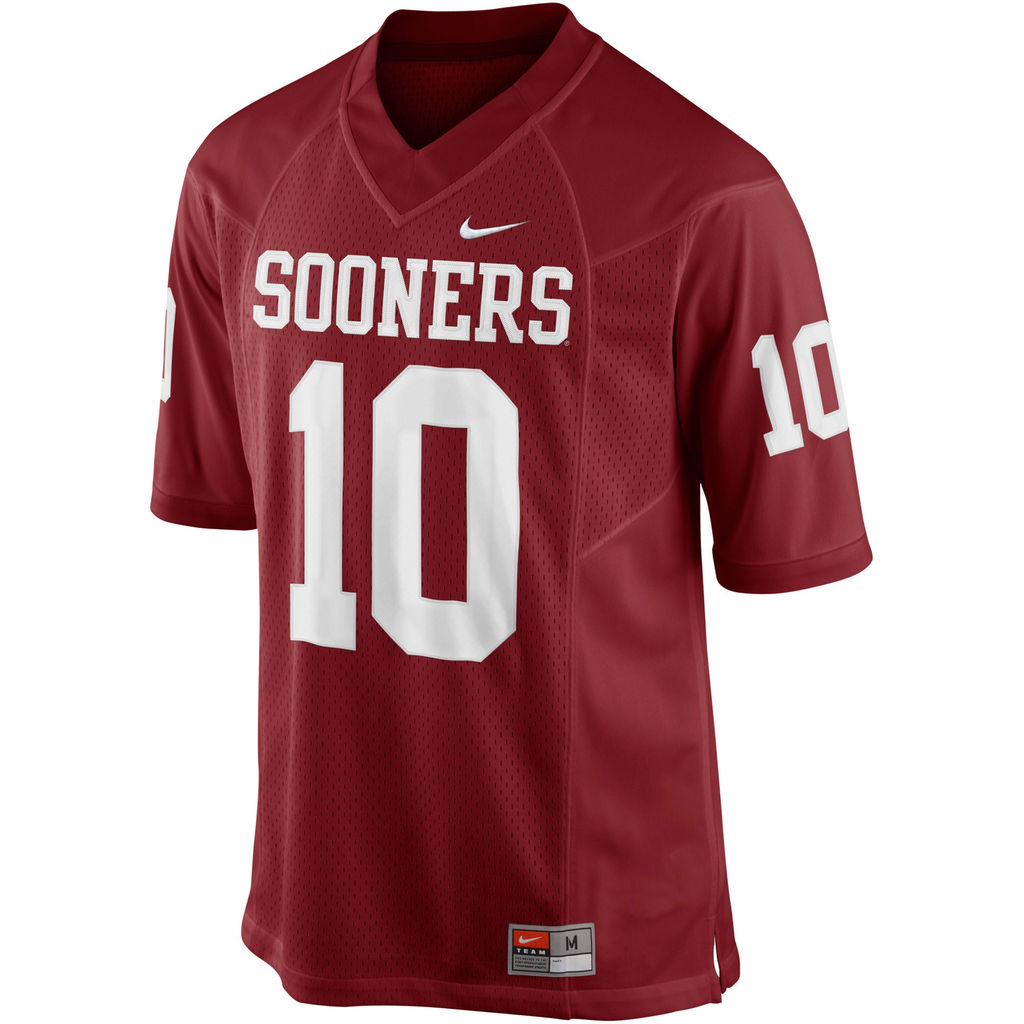 mens sooners crimson 10 limited football jersey