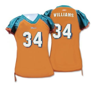 miami dolphins #34 r. williams orange women jerseys