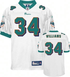 miami dolphins #34 ricky williams white jersey