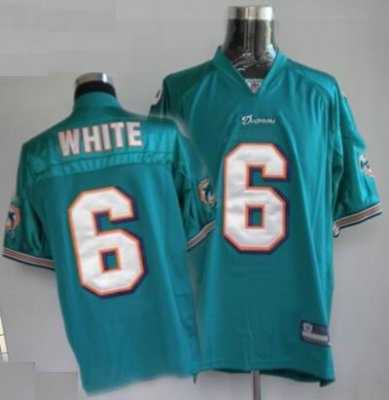 miami dolphins #6 pat white color green jerseys