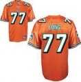 miami dolphins #77 jake long orange jerseys