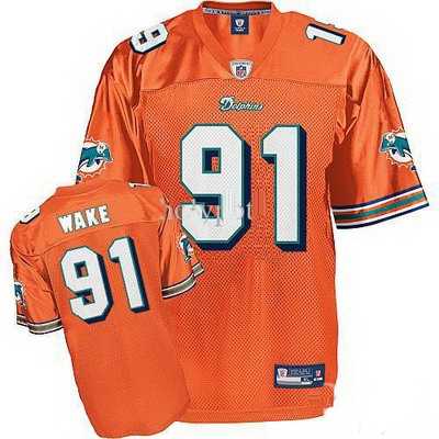 miami dolphins #91 cameron wake orange color football jersey holypote