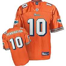 miami dolphins 10 chad pennington orange jersey