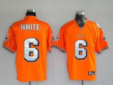 miami dolphins 6 pat white orange jerseys