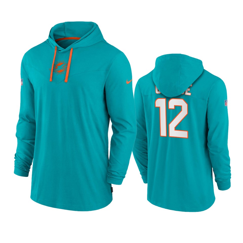miami dolphins bob griese aqua sideline performance hoodie tri blend t shirt