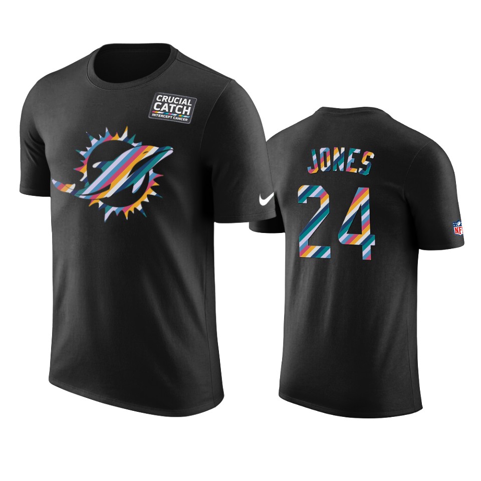 miami dolphins byron jones black crucial catch performance t shirt