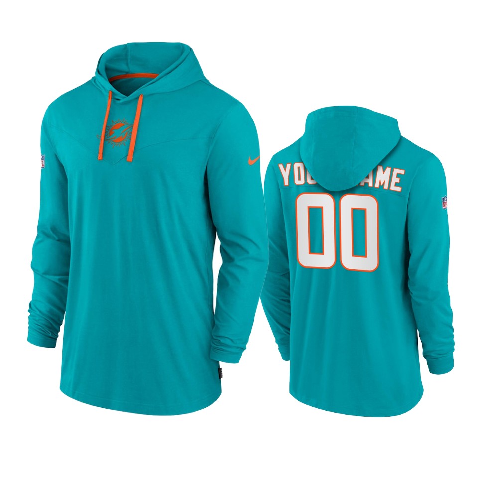 miami dolphins custom aqua sideline performance hoodie tri blend t shirt